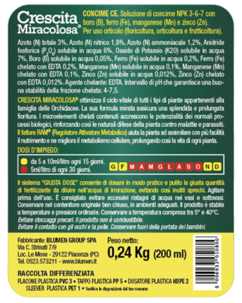 Crescita miracolosa nutrimento orchidee